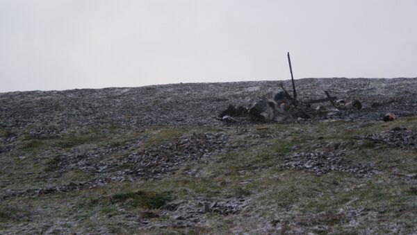 Обломки вертолета Ми-8, потерпевшего крушение в Якутии