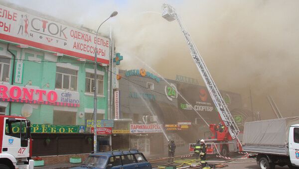 Пожар в ТЦ в Лефортово