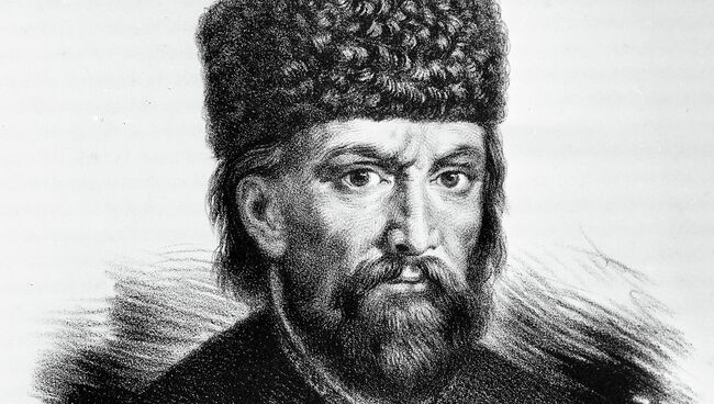 Литография Е.И. Пугачев. Художник Петр Борель