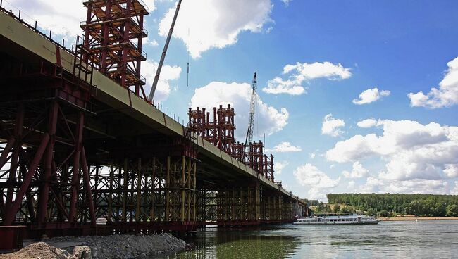 Строительство третьего моста через Обь в Новосибирске