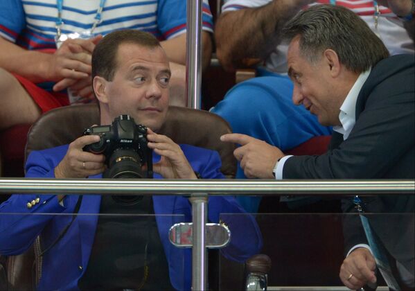 Д.Медведев посетил соревнования Универсиады 2013 в Казани