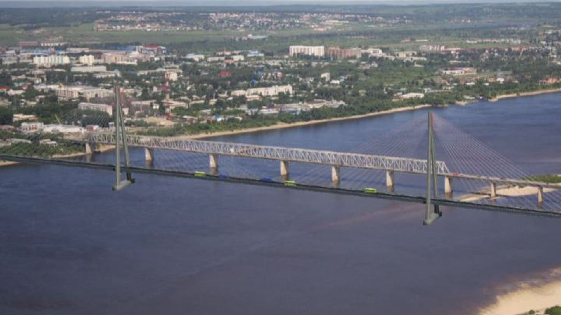 Один из проектов моста через Зею в Благовещенске  - РИА Новости, 1920, 06.07.2022