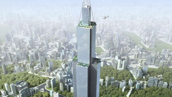 Макет небоскреба Sky City в городе Чанша, Китай