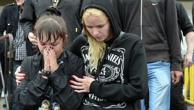 Прощание с лидером группы Король и Шут Михаилом Горшеневым в ДС Юбилейный в Санкт-Петербурге.