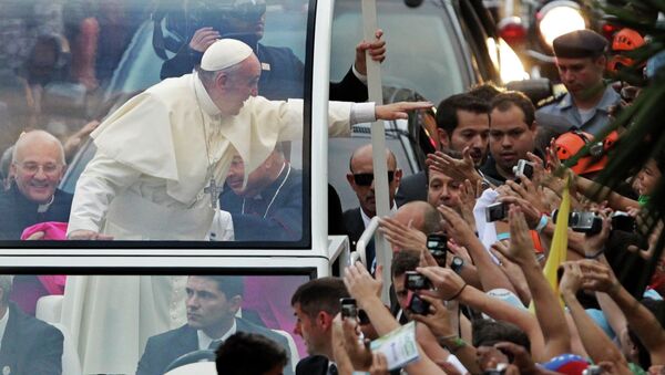 Папа Римский Франциск во время своего визита в Рио-де-Жанейро
