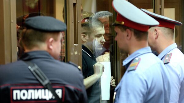 Обвиняемый по делу о массовых беспорядках на Болотной площади 6 мая 2012 года Алексей Полихович