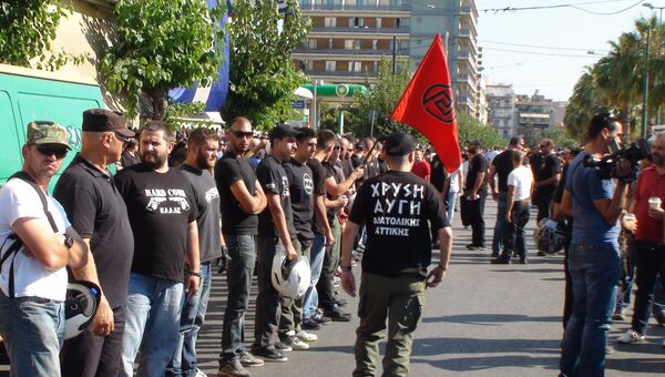 Акция ультраправых в Афинах