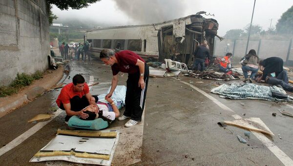 Пострадавшие при крушении поезда в Испании