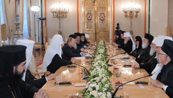 Встреча В.Путина с предстоятелями и главами делегаций поместных православных церквей