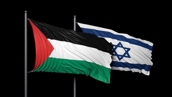 Флаги Израиля и Палестины. Архивное фото