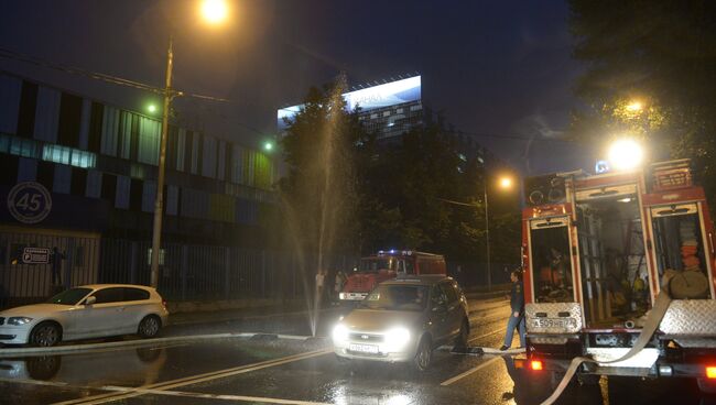 Пожар в телецентре Останкино в Москве