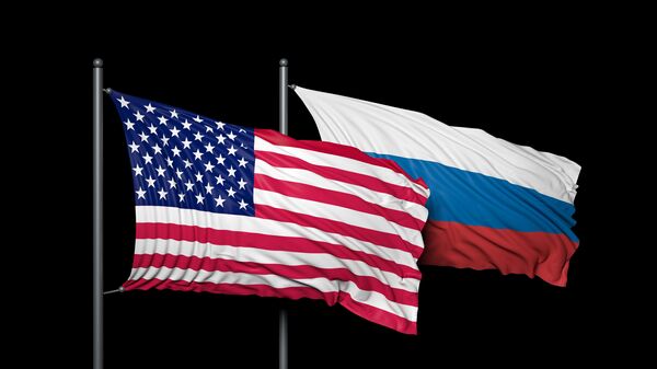 Флаги США и России, архивное фото
