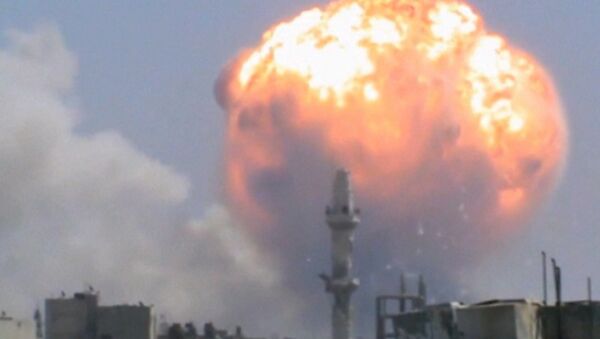 Первые кадры из сирийского города Хомс, где прогремел взрыв и погибли люди