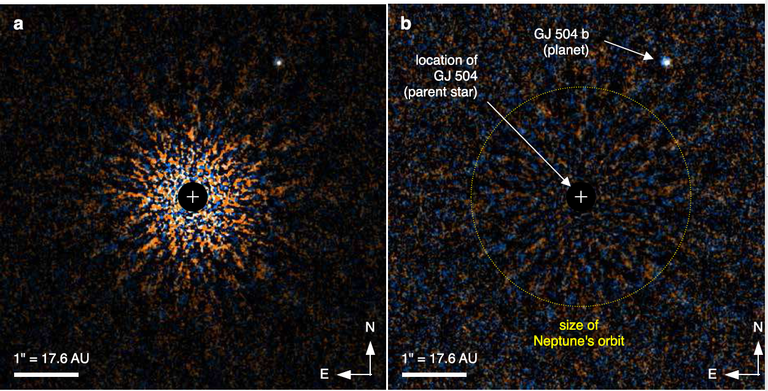  Снимки планеты GJ 504 b, полученные при помощи инструментов телескопа “Субару”