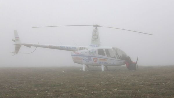 Вертолет экспедиции Россия 360 на мысе Дежнева