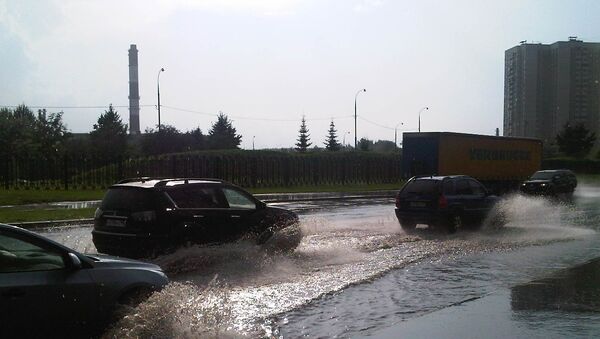 Последствия дождя в Москве