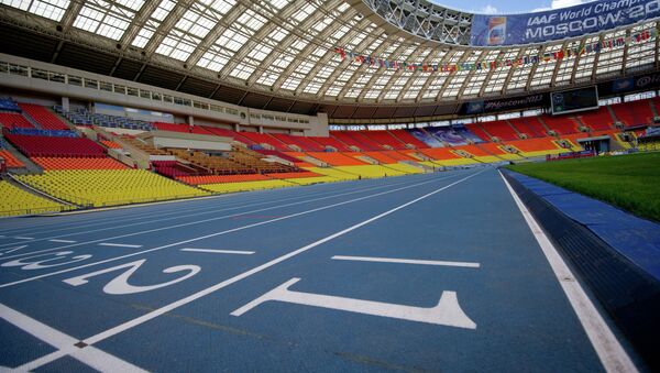 Стадион Лужники перед чемпионатом мира по легкой атлетике