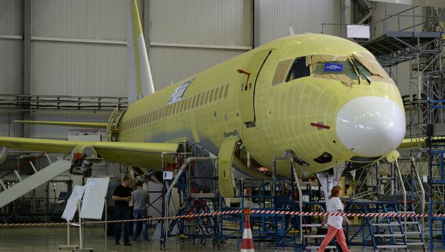 Сборка самолетов Sukhoi Superjet в Комсомольске-на-Амуре. Архивное фото