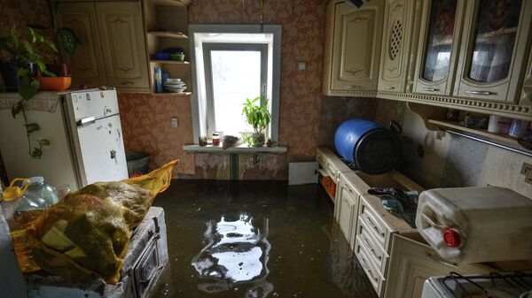 Затопленный дом одного из жителей микрорайона Хабаровска Красная речка