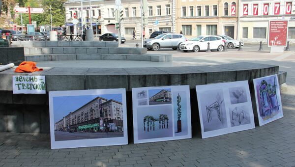 Московские художники предлагают озеленить Тверскую улицу ажурными конструкциями с вьюнами