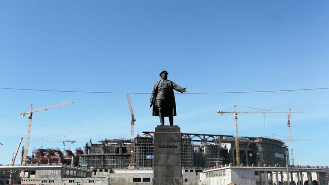 Строительство стадиона Зенит Арена в Петербурге. Архивное фото