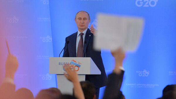 Пресс-конференция В. Путина по итогам встречи лидеров Группы двадцати