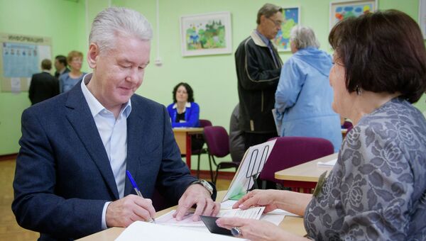 Голосование Сергея Собянина на выборах мэра Москвы.