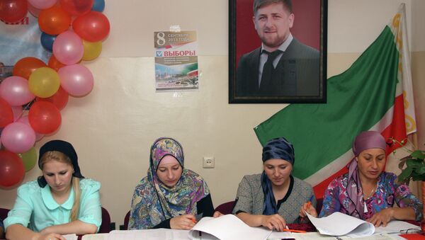 Избирательная комиссия на участке №384 в Грозном