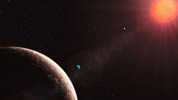 Планетная система у звезды Gliese 581 глазами художника