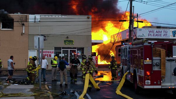 Пожар в Нью-Джерси, фото с места события