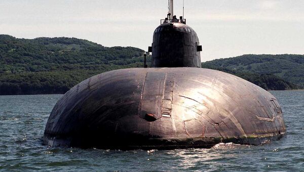 Ракетная атомная подводная лодка в море. Архивное фото