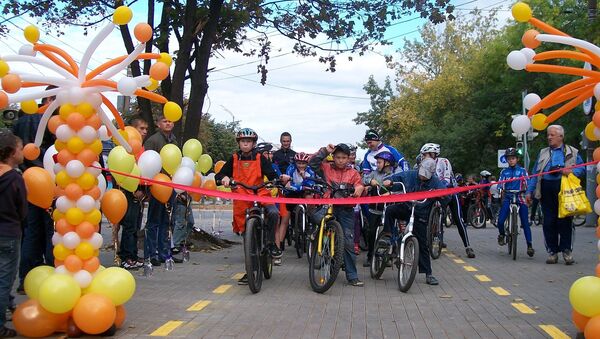 Торжественное открытие первого километра велодорожек в Ижевске, событийное фото