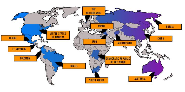 Карта  прямых включений телемарафона 21 сентября