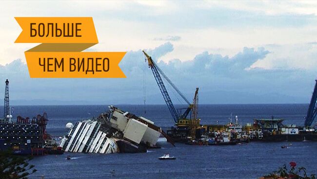 Трехдневная операция по подъему Costa Concordia со дна моря за 70 секунд