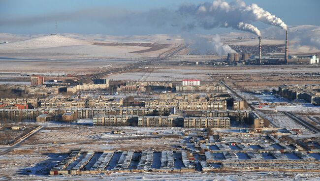 Вид на город Краснокаменск. Архивное фото