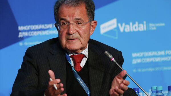 Бывший премьер-министр Италии Романо Проди на специальной секции Будущее Европы на заседании Международного дискуссионного клуба Валдай