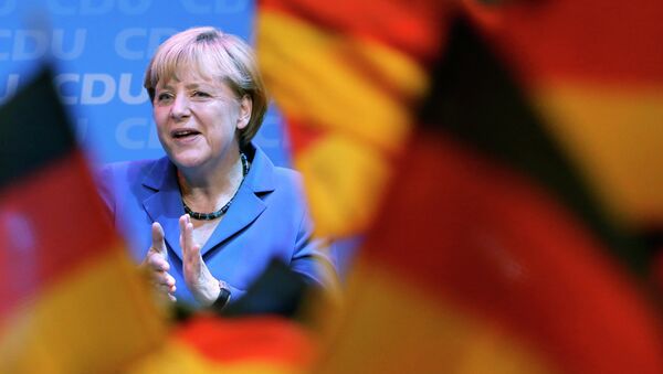 Ангела Меркель после победы на выборах в бундестаг