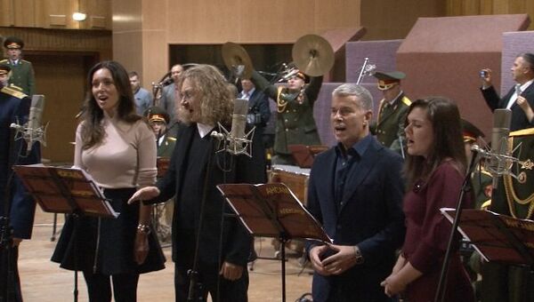 Гарипова, Газманов и Долина с оркестром минобороны записали гимн России