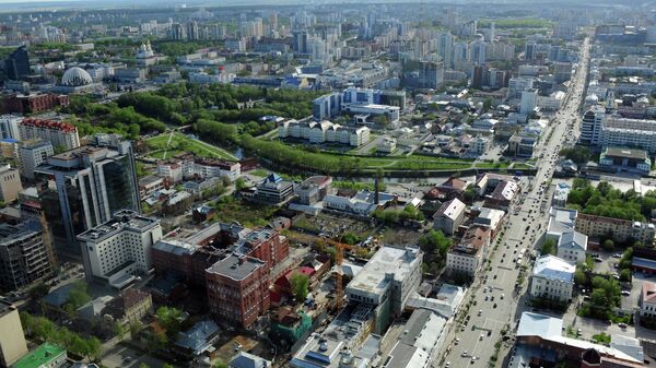 Смотровая площадка на небоскребе Высоцкий в Екатеринбурге. Архивное фото