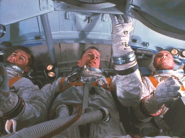 Участники программы Аполлон-1 Роджер Чаффи, Эдвард Уайт и Вирджил Гриссом