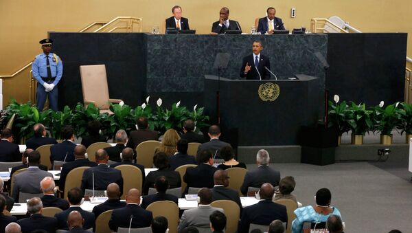 Выступление Барака Обамы на Генеральной ассамблее ООН в Нью-Йорке, фото с места события