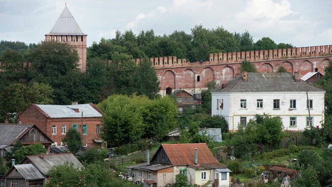 Вид на стену Смоленского кремля, архивное фото