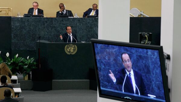 Выступление президента Франции Франсуа Олланда на Генассамблее ООН