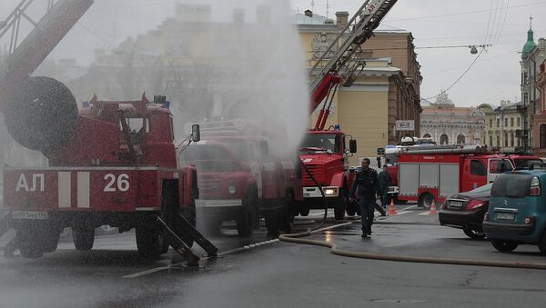 Пожар на Караванной улице в центре Петербурга. Фото с места события