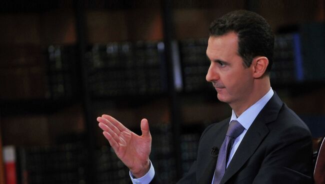 Президент Сирии Башар Асад дал интервью итальянскому телеканалу, фото с места события