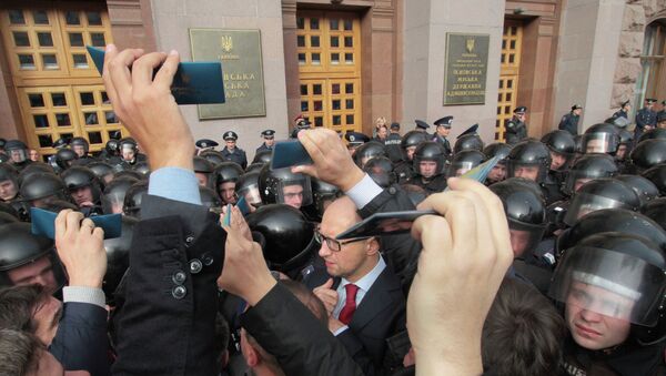 Беспорядки у здания Киевсовета. Фото с места события