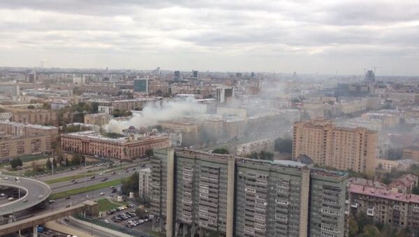Пожар на севере Москвы. Фото с места события