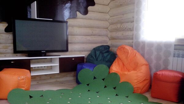 Интерьер домика для детей реабилитационного центра Шередарь