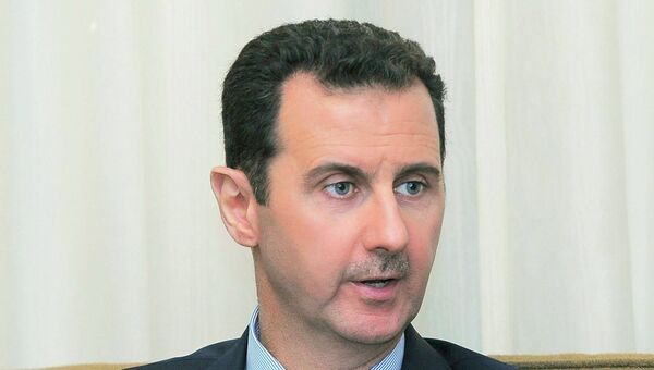 Президент Сирии Башар Асад во время интервью, фото с места события