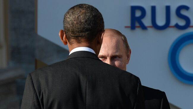 Президент России Владимир Путин и президент Соединенных Штатов Америки Барак Обама. Архивное фото